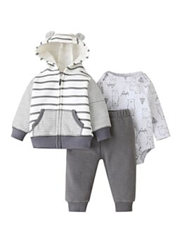 3 Pieces Wholesale Baby Clothing Sets Bodysuit Pants Hoodies 210729687