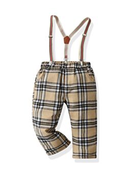  Checked Suspender Trousers Wholesale Boys Clothing 210804570