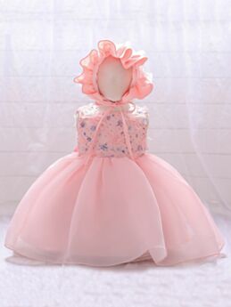 Sequins Mesh Baby Princess Dress With Hat Wholesale Girls Clothes 210805734