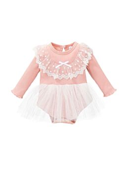 Ribbed Lace Mesh Spanish Bodysuit For Baby Girls Wholesale Baby Clothes 210813901