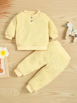 Solid Color Top And Trousers Wholesale Baby Clothes Sets 210814390