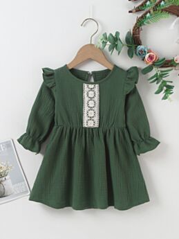 Flying Sleeve Green Online Baby Girl Dress 21082296