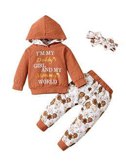 I'm My Daddy's Girl And My Mommy's World Flower Print Wholesale Baby Clothing Sets 21082951