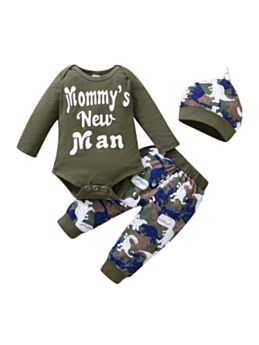 Mommy's New Man Dinosaur Wholesale Baby Clothing Sets Bodysuit & Pants & Hat 21082952