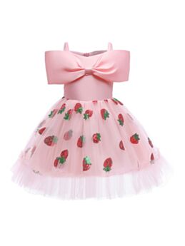 Kid Girl Strawberry Sequin Off Shoulder Princess Dress 210902536