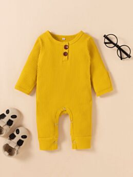 Solid Color Ribbed Newborn Baby Jumpsuit Baby Rompers Wholesale 210909223
