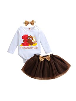 1st Thanksgiving Turkey Wholesale Baby Clothing Sets Bodysuit & Tutu Skirt & Headband 21091943