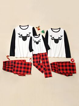 Elk Long Sleeve Top And Plaid Pants Family Matching Christmas Outfits Sets Wholesale 211006729