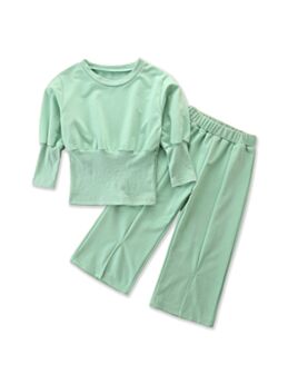 Tunic Waist Top And Trousers Outfits Sets Kid Girl Apparel 211009574