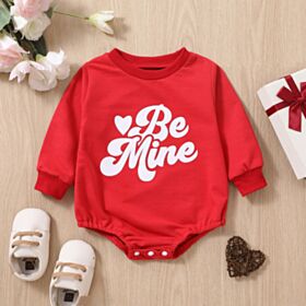 3-24M Red Letter Pring Long Sleeve Romper Baby Wholesale Clothing