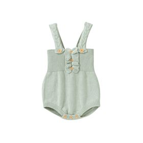 0-18months Baby Knited Suspender Bodysuit Solid Color Ruffled Wholesale Baby Onesies V3803102635