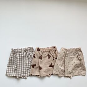 6M-4Y Baby Toddler Shorts Bear/Plaid/Dots Pattern V491726shorts