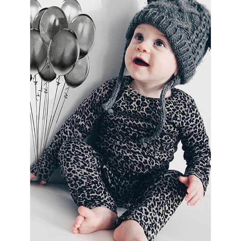 leopard baby romper