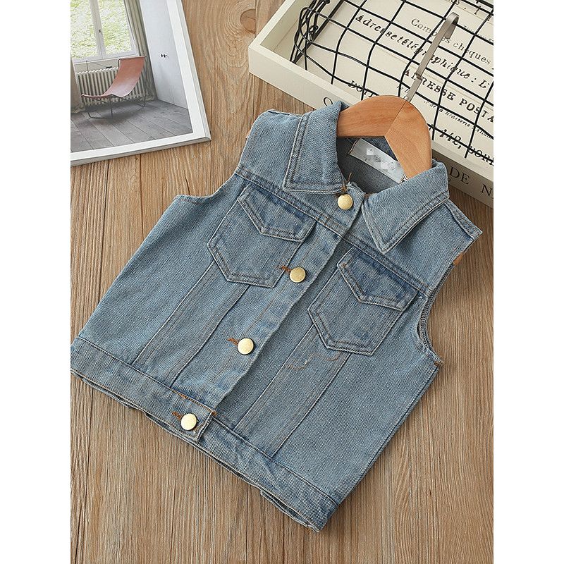childrens sleeveless denim jacket