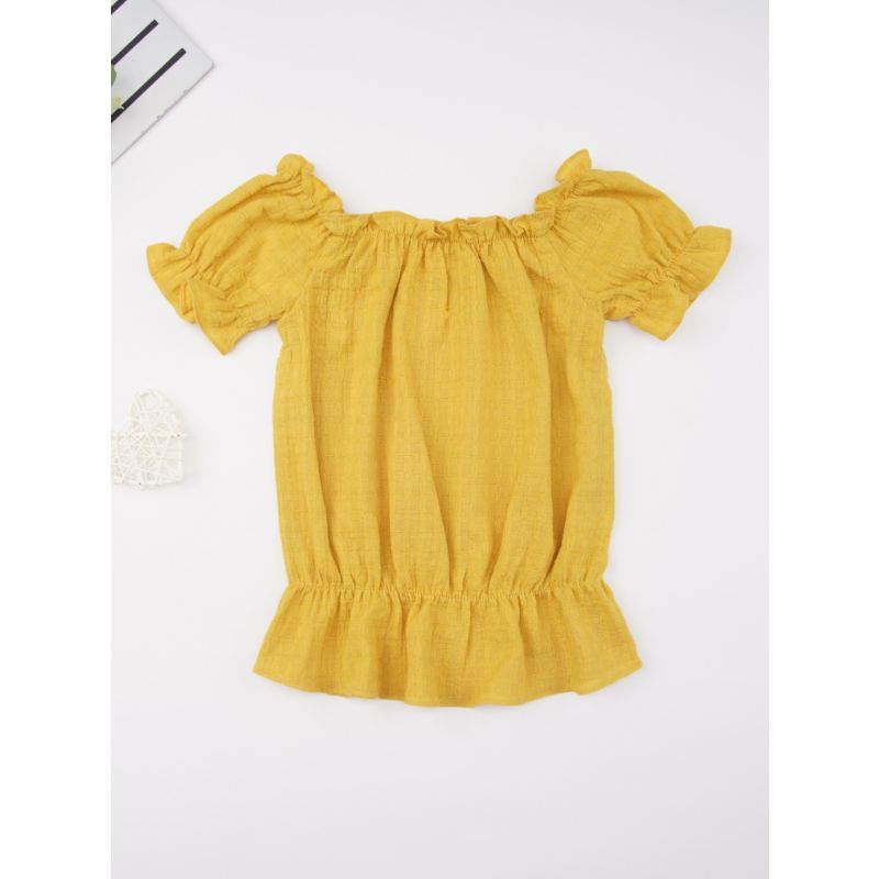 Wholesale Baby Toddler Girl Yellow Ruffle Top 19070570