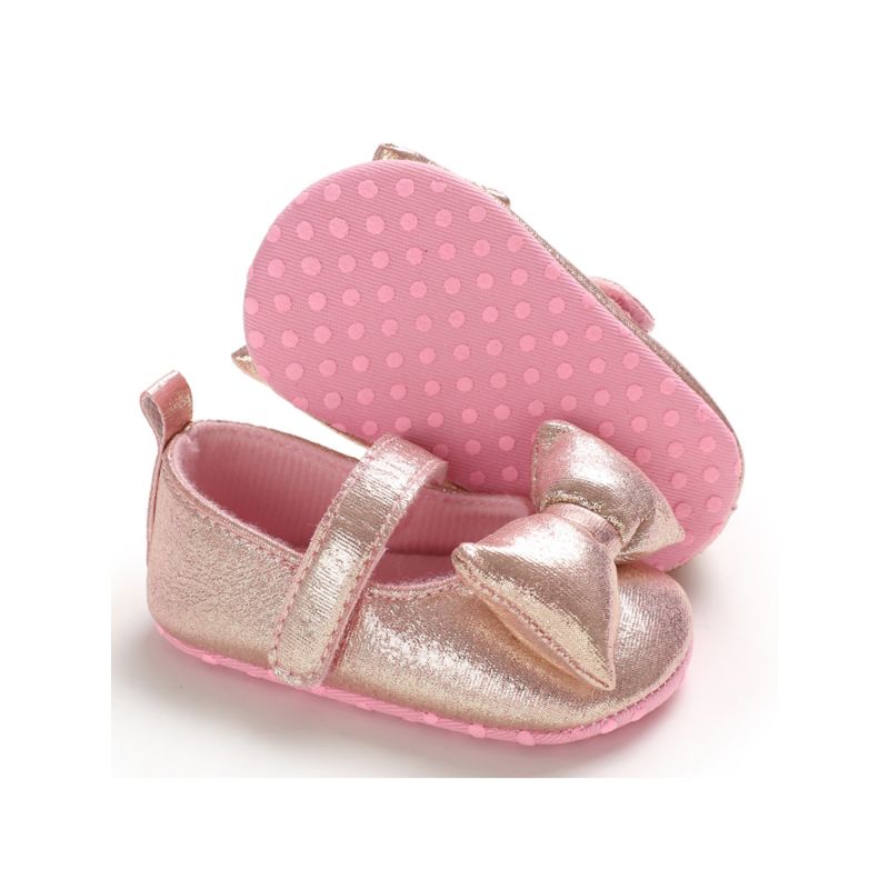 Wholesale Big Bow Tbar Princess Crib Shoes Baby Shoes