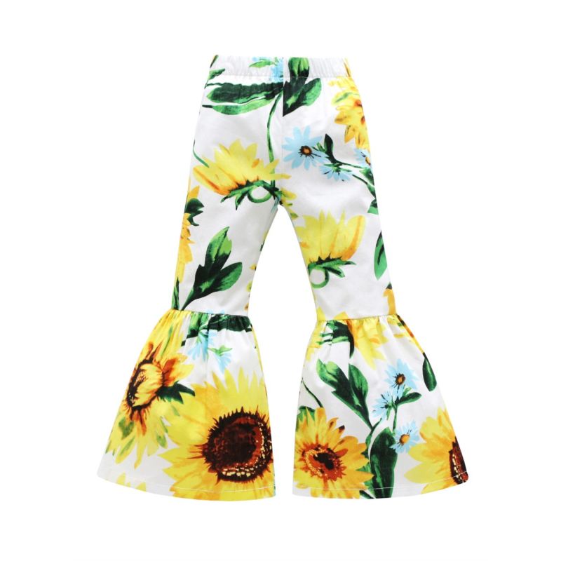 Wholesale Fashion Sunflower Bellbottoms 19092317 kis