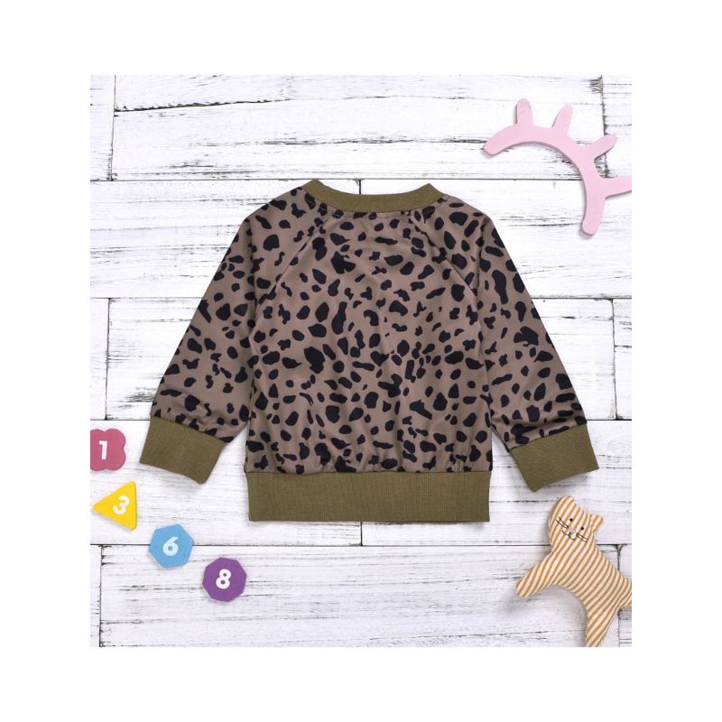 Wholesale Fall Baby Girl Leopard Print Jumper Top 19110