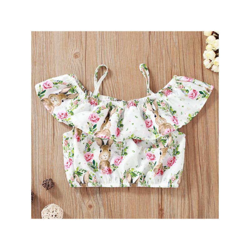 Wholesale 2-Piece Little Girls Bunny Easter Outfits Sus