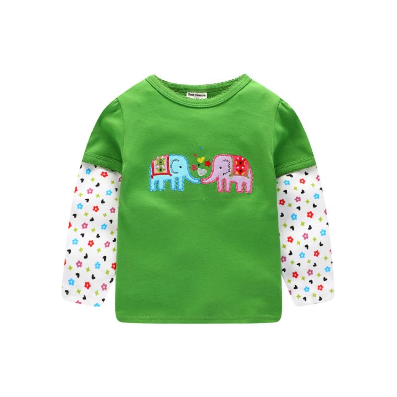 Wholesale Spring Little Girl Elephant Tshirt 19122322