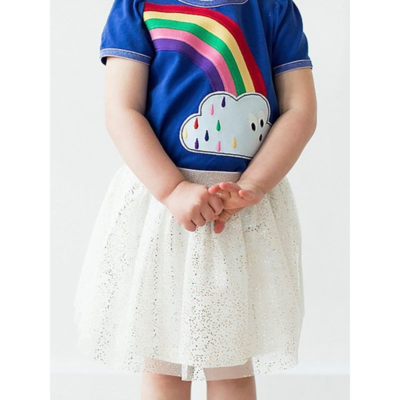 Wholesale 6PACK Summer Little Girl Rainbow Blue Tshir