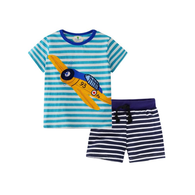 2 Piece Boys Shirt & Striped Shorts