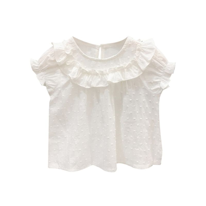 Wholesale Little Girl Ruffle Solid Color Top 200504471
