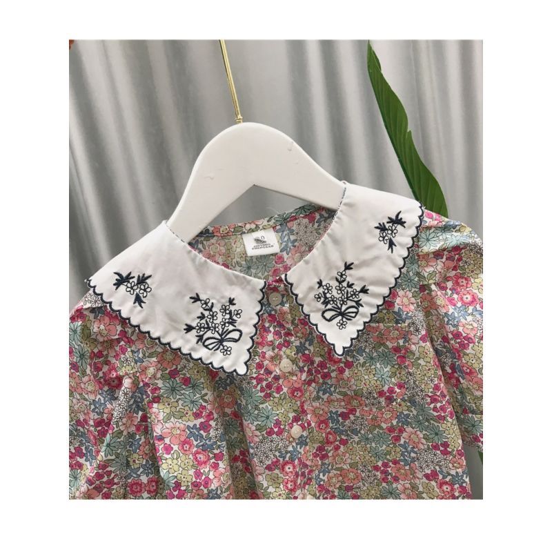 Wholesale Little Girl Puff Sleeve Floral Top 200504909