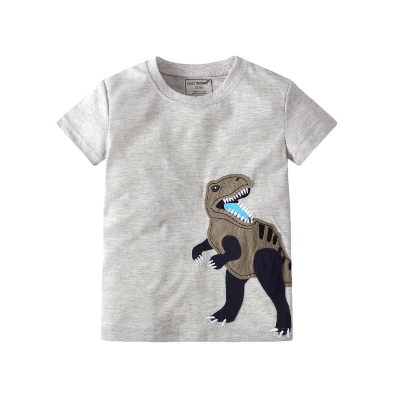 Wholesale Summer Little Boy Dinosaur Grey TShirt 20052