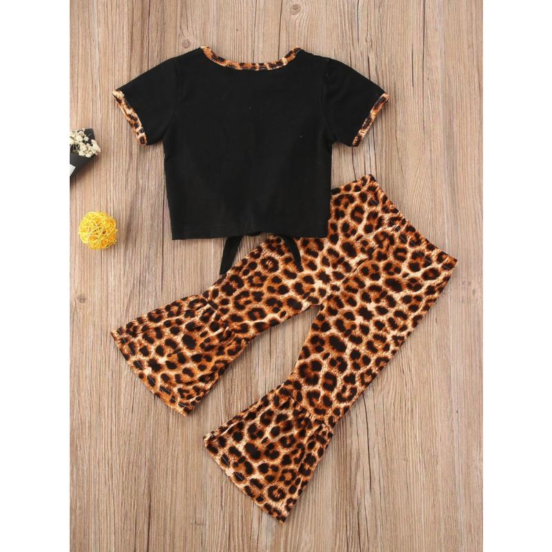 Wholesale 2Piece Little Girl Leopard Printed Set Self