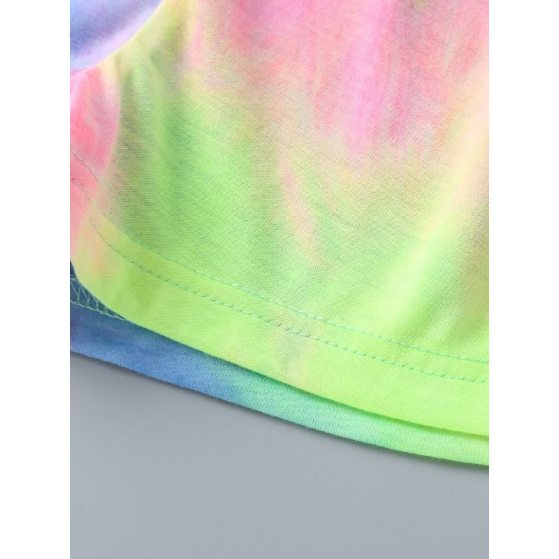 Girl Tie and Dye Top Dhoti Set - Green