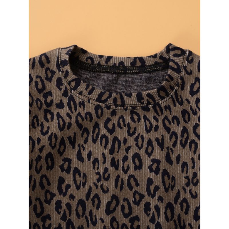Wholesale Toddler Girl Leopard Long Sleeve Top 20071960