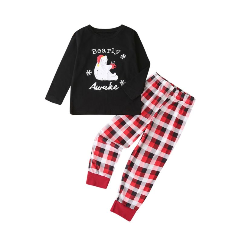 Wholesale 2 Pieces Kid Christmas Pajamas Set Bear & Let