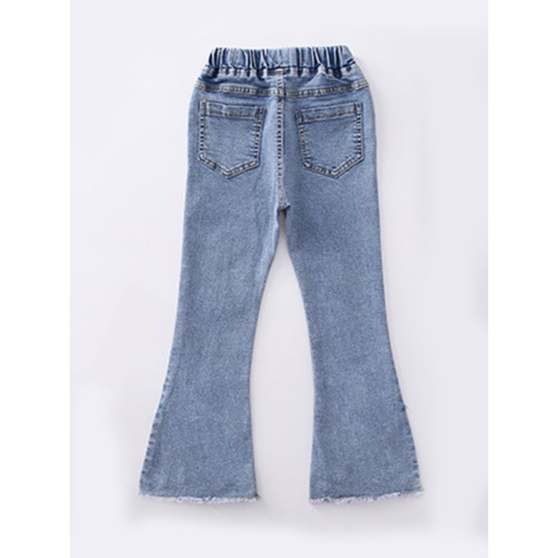 Wholesale Kid Girl Elastic Waist Flared Jeans 201204637