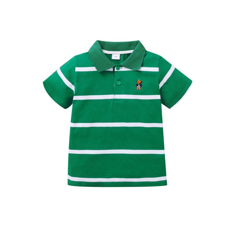 Wholesale Kid Boy Cartoon Striped Polo Shirt 21010342