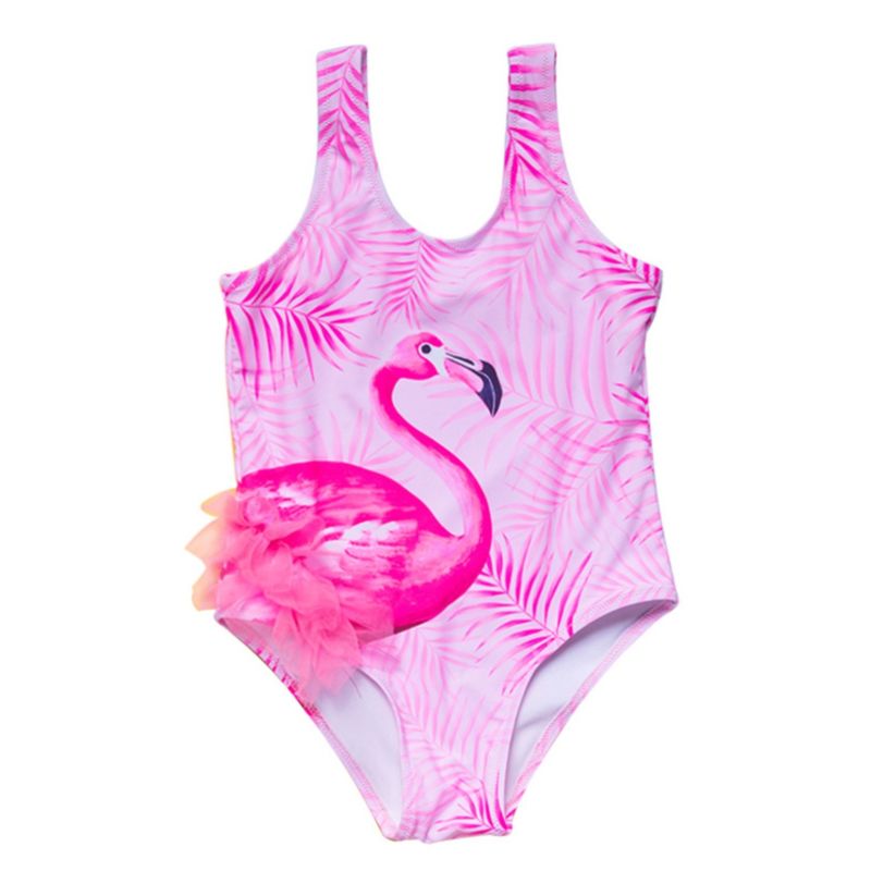 Wholesale Girl Flamingo One Piece Swimsuit 210325190