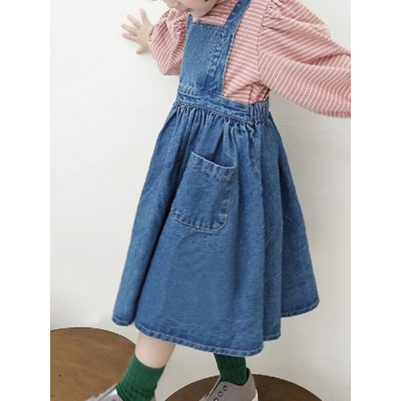 Wholesale Kid Girl Denim Overall Skirt 210415199 kisk