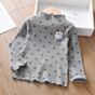 18M-7Y Toddler Girl Long Sleeve Heart Print Half Turtleneck Top Wholesale Girls Clothes KTV591267