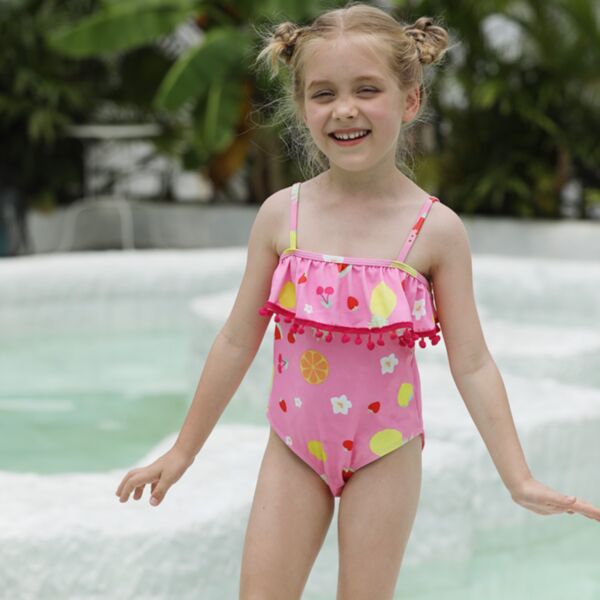 Little Girls 3pcs Bikini Swimsuit Unicorn Lovely Cartoon Beach Swimwear Swimpool Bathing Suit Swim For 3-9 Years Pink 