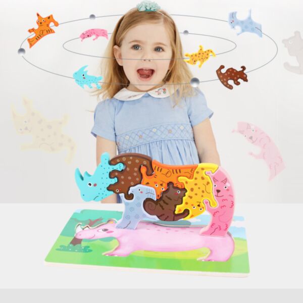 Ocean Dinosaur Bird Puzzle Wholesale Kids Wooden Toys KTOV384356