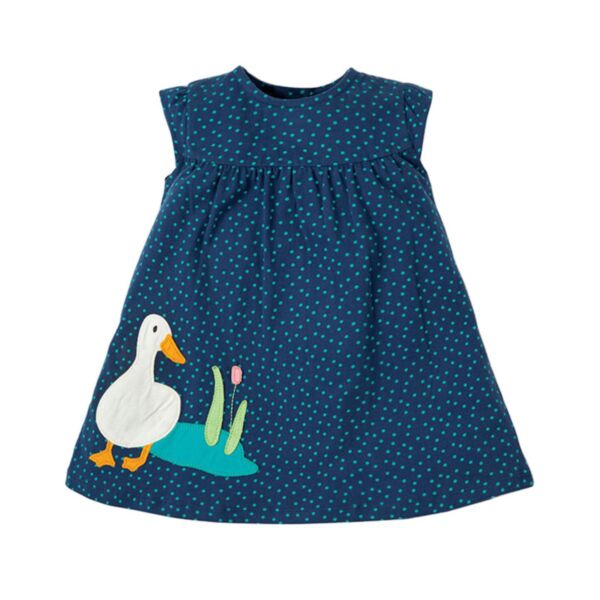 18M-7Y Toddler Girl Sleeveless Cartoon Duck Polka Dot Print Dress Wholesale Girls Fashion Clothes V592302280000113