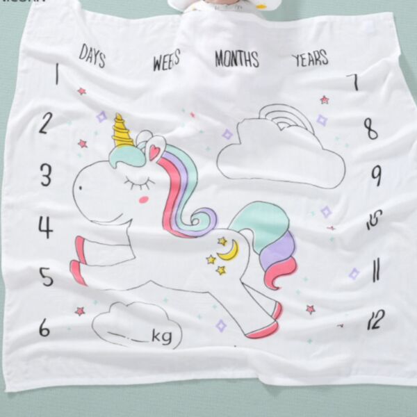 Newborn Cartoon Double Gauze Wrap Swaddling Baby Blanket KBL382730