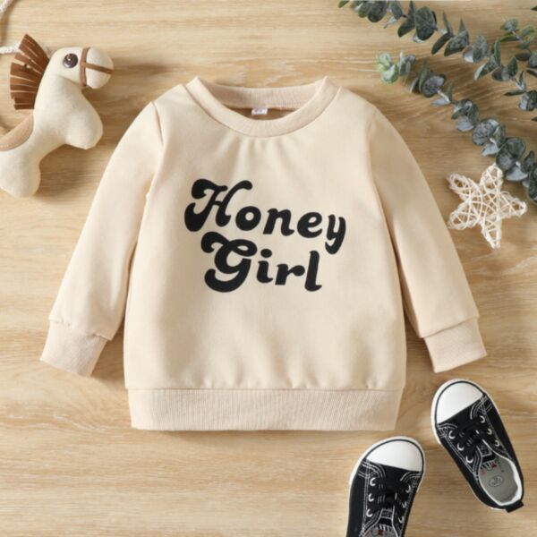 3-18Months Baby Unisex Honey Girl Letters Printed Long-Sleeved Pullover Bodysuit Wholesale Childrens Clothing KJV600777