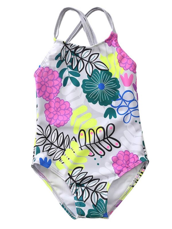 Fashion Flower Little Girl One Piece Bathing Suit