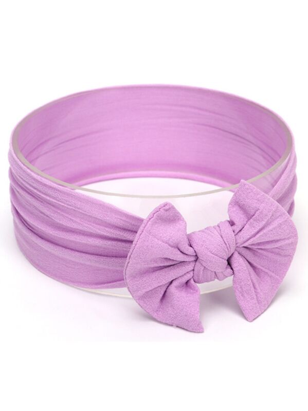 5-PACK Solid Color Bohemia Style Infant Little Kids Bow Turban Nylon Headwrap