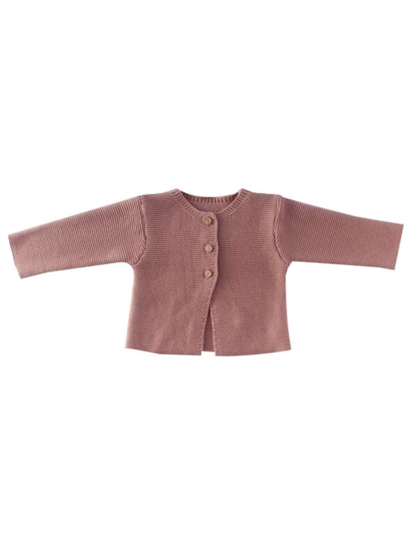 Spring Baby Solid Color Knit Cardigan
