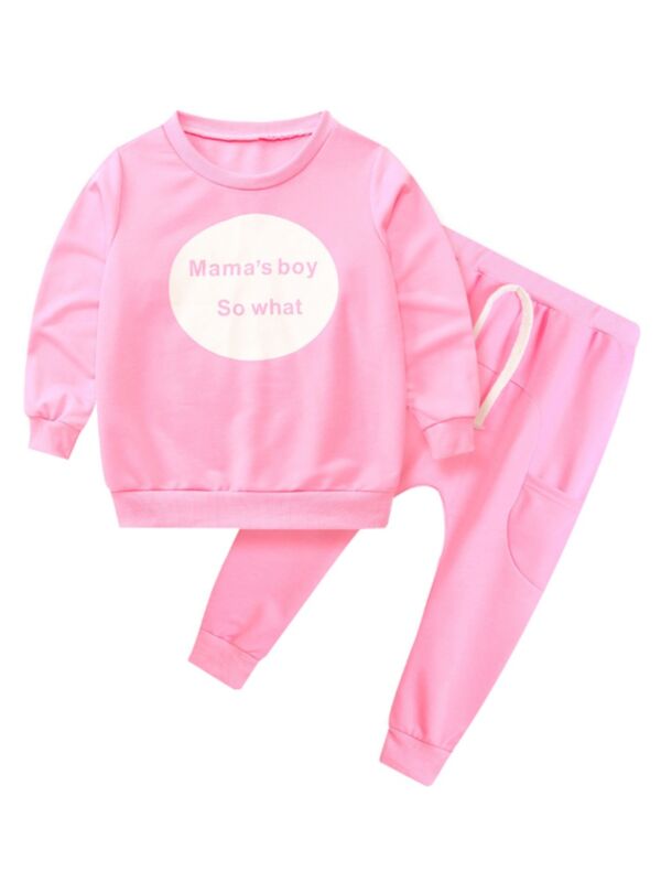 2 Pieces Toddler Girl Letter Set Top Matching Pants