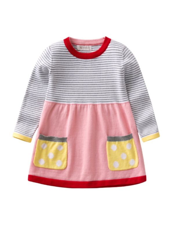 Little Girl Stripe Knit Dress