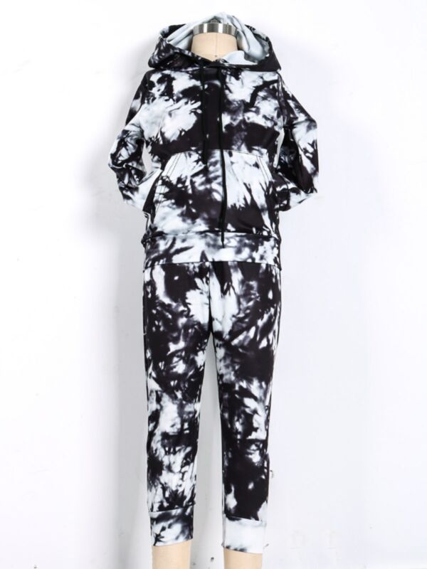 Two Pieces Tie Dye Boys Tracksuit Set Hoodie And Pants 210701702