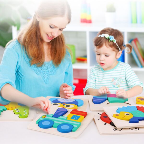 Animal Car Traffic Insect Wooden Puzzle Wholesale Kids Educational Toys KTOV384357